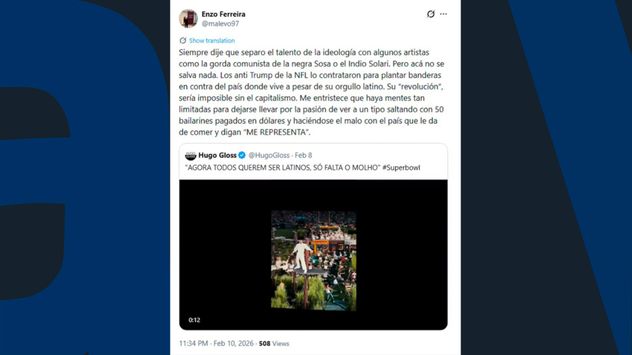 Los repudiables tweets de Enzo Ferreira contra Mercedes Sosa y el Indio Solari (Captura de pantalla)
