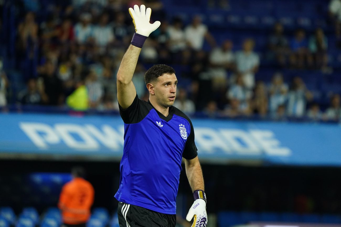 Emiliano "Dibu" Martínez en el partido entre Argentina vs. Zambia.