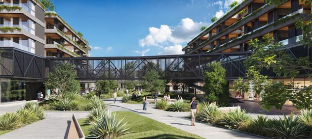 Un paseo abierto, naturaleza y arquitectura pensados para encontrarse. Así se vive Academia Village.