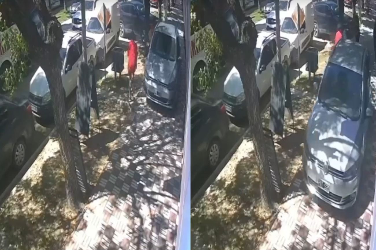 Imprudencia al volante: manejó por la vereda en pleno ingreso escolar y puso en riesgo a peatones en Pilar. 