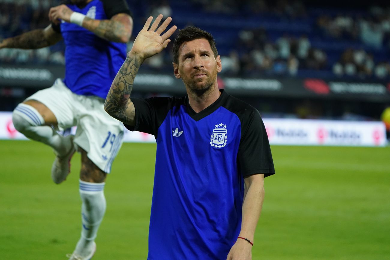 Lionel Messi en el partido entre Argentina vs. Zambia.