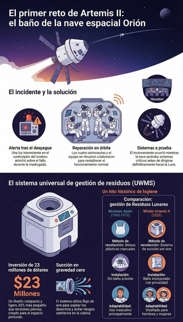 El baño de la misión Artemis II. NotebookLM.