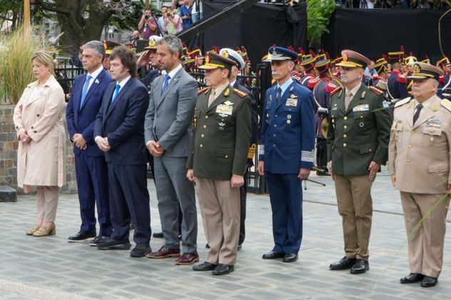 Milei en el acto oficial de Malvinas. 