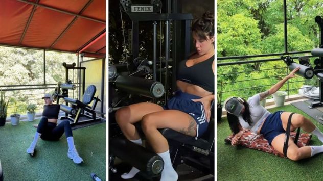 Césped sintético, máquinas y vista abierta: el gimnasio de La Tora combina diseño y entrenamiento en casa.