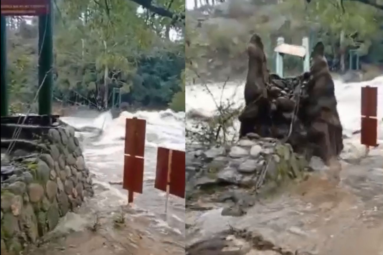 Córdoba: la crecida del río Los Reartes destruyó por completo la pasarela de Villa Alpina