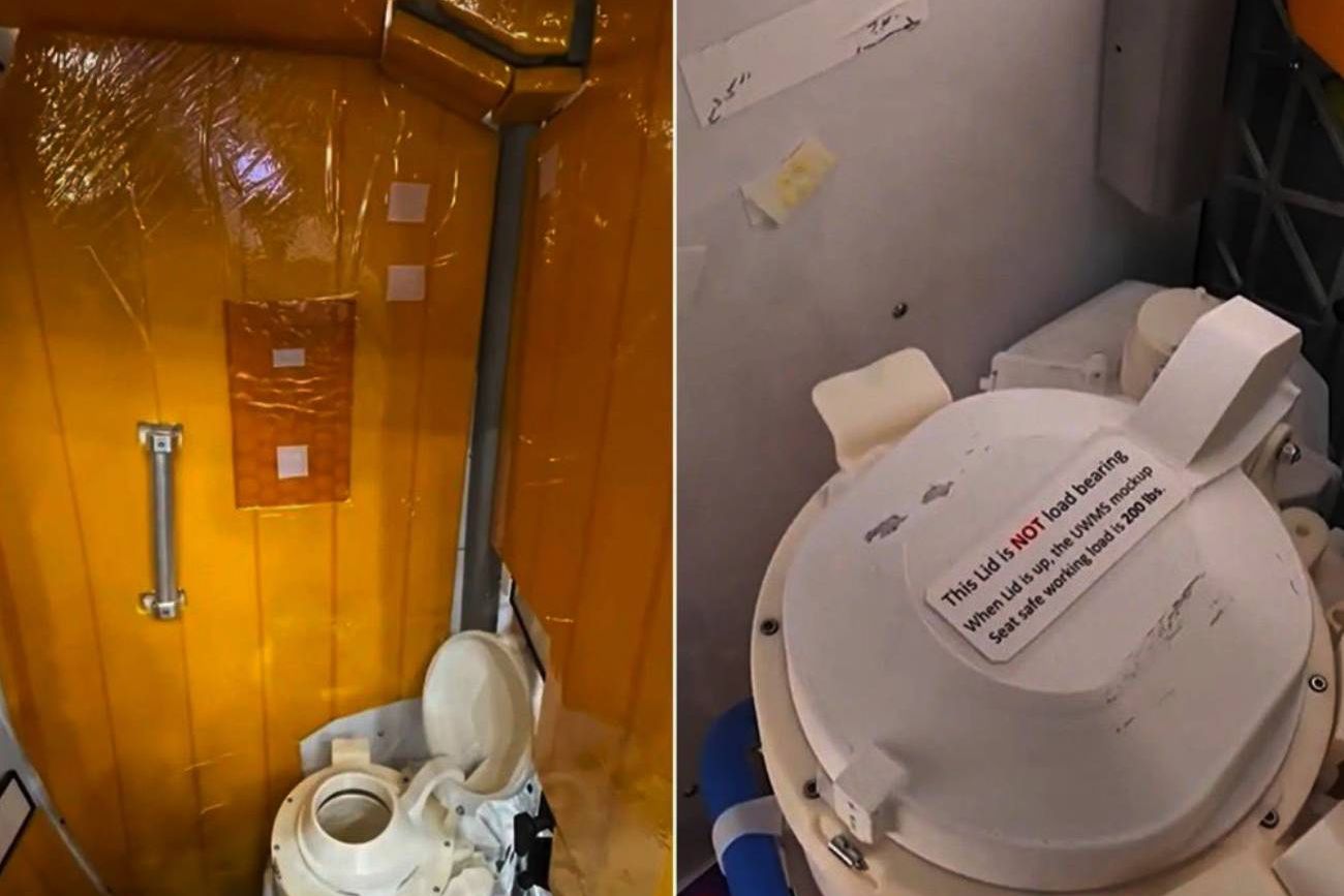 El baño de la misión Artemis II.