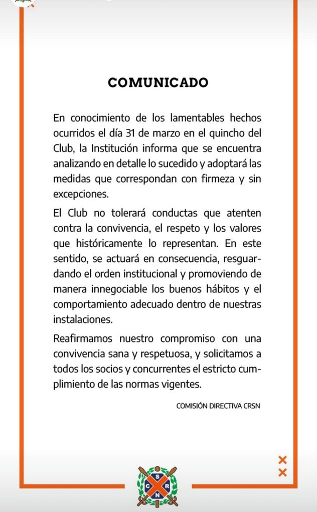 El comunicado del club Regatas de Bella Vista en medio del escándalo por presuntos abusos.