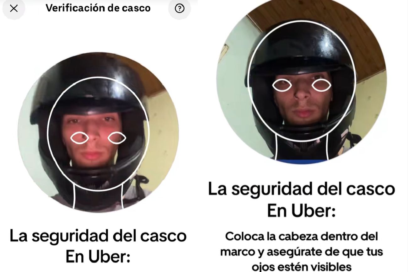 No le tomaba su casco original.