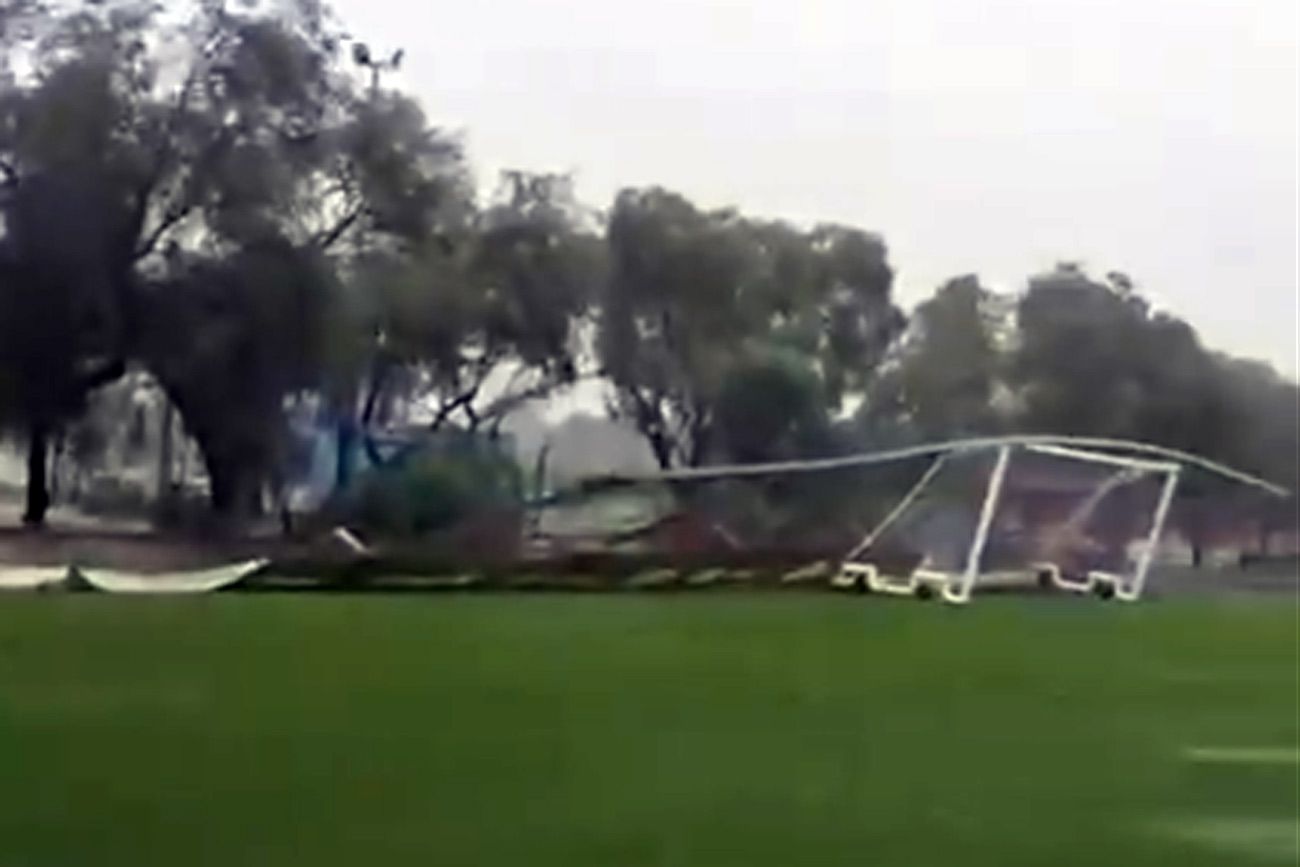 Lluvia, viento y daños: el predio de Belgrano, el más afectado