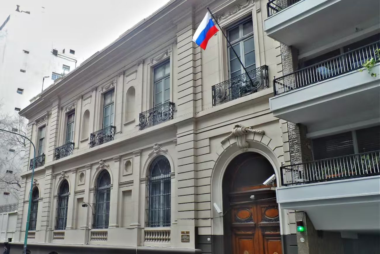 La sede de la embajada de Rusia en Argentina.