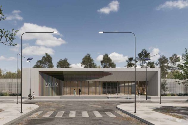 El diseño de lo que sería el nuevo hospital regional de Oliva, si se cumplen los anuncios de la Provincia.