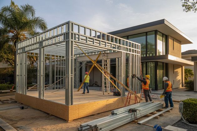 Los perfiles livianos de acero galvanizado facilitan el diseño arquitectónico sin las limitaciones de peso del hormigón.