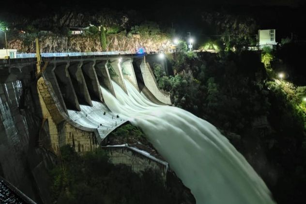 El dique La Viña en Traslasierra. 