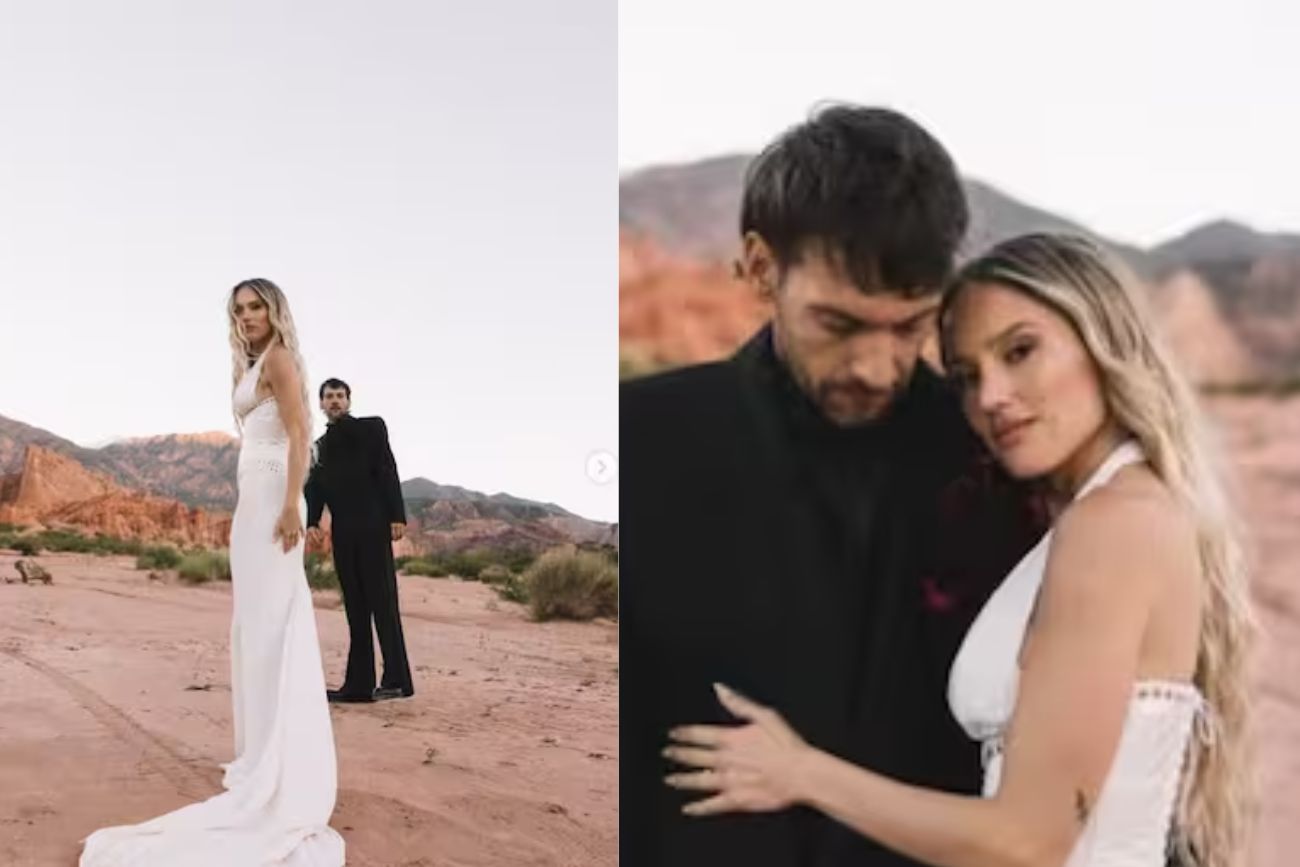Los novios de la boda polémica en Salta. 