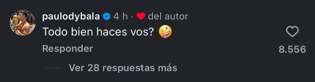 El comentario que dejó Paulo Dybala en el anuncio de Oriana Sabatini.