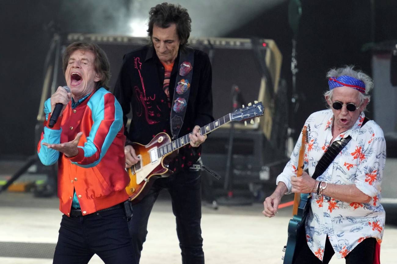 Los Stones en vivo y en Berlín, durantre su última global. (AP)
