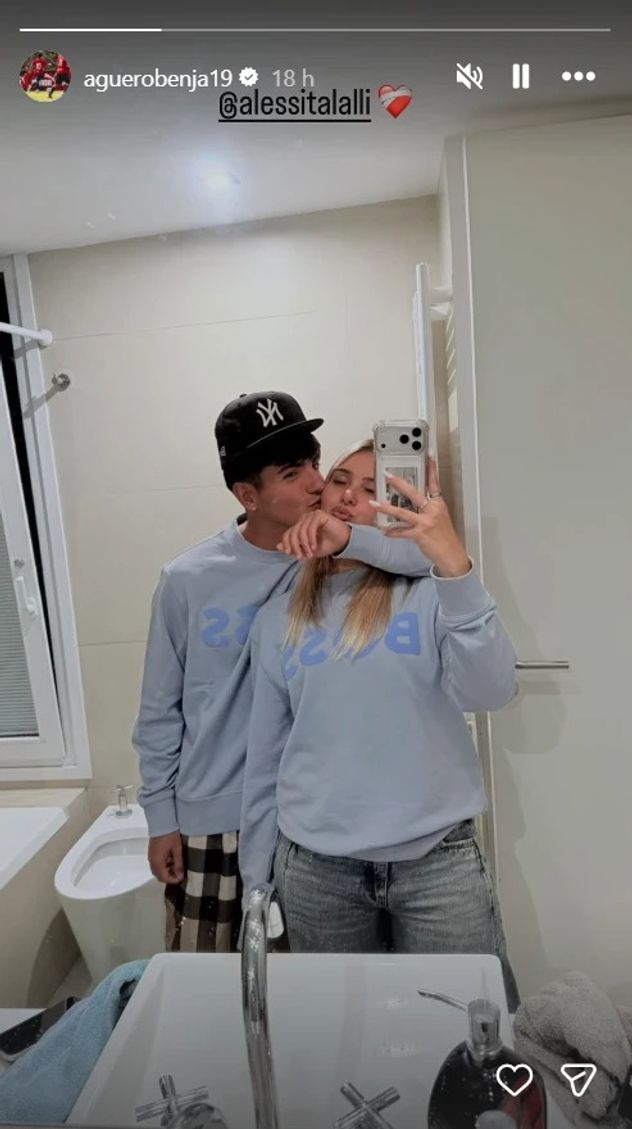 Benjamín Agüero y Alessia Lalli se mostraron juntos por primera vez en redes con una imagen íntima que confirmó su relación.