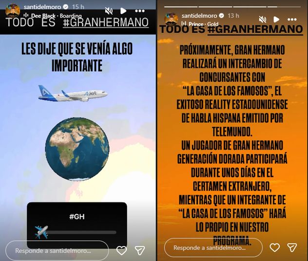 Anuncio de Santiago del Moro. Foto: Instagram.