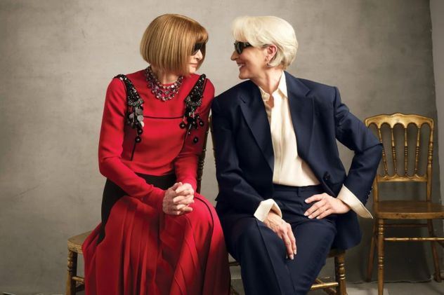 Anna Wintour y Meryl Streep como Miranda Priestly, juntas para la portada de Vogue