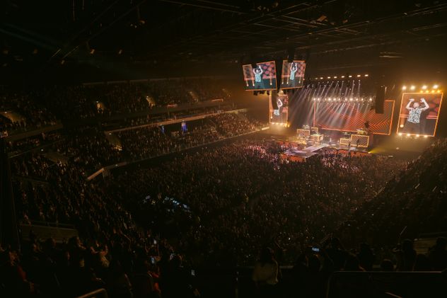 Ricky Martin, durante su reciente show en Montevideo. (6 pasos)