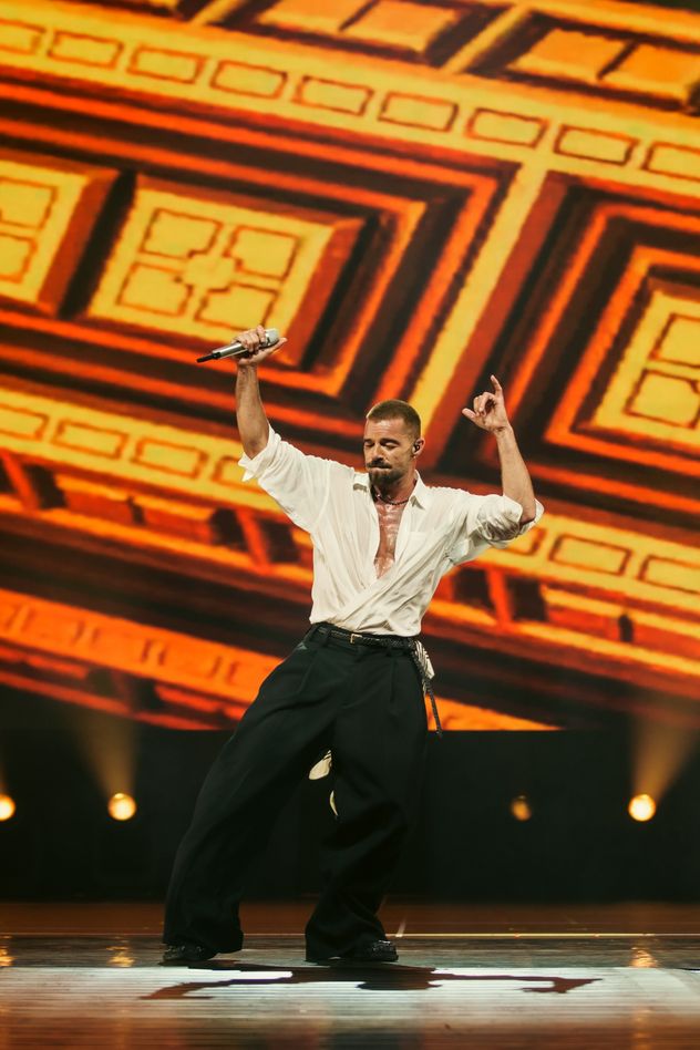 Ricky Martin, durante su reciente show en Montevideo. (6 pasos)
