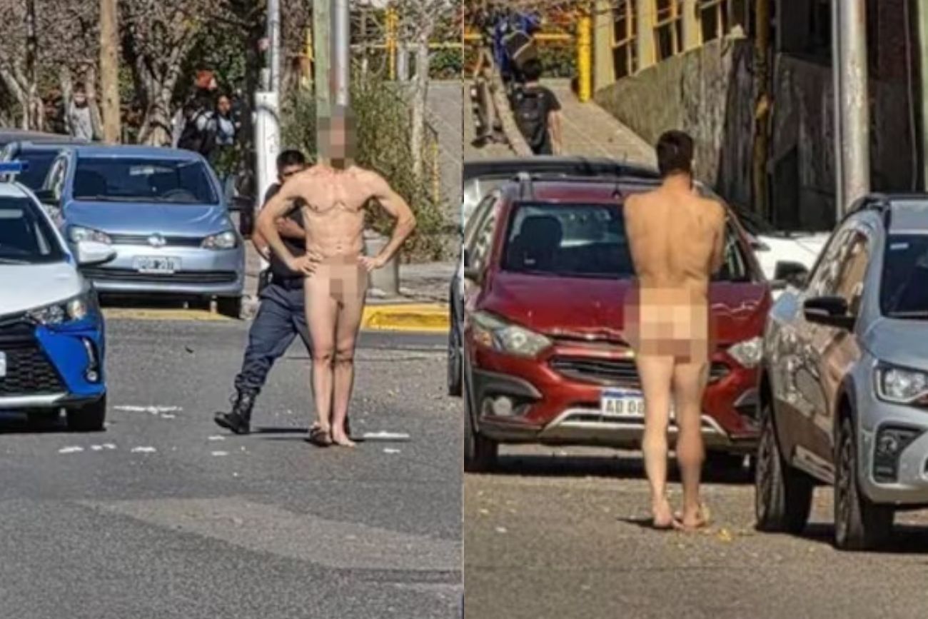Neuquén: un hombre completamente desnudo generó disturbios en plena calle frente a una escuela y fue detenido.