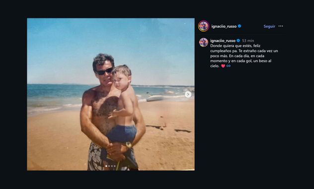 La dedicatoria de "Nacho" Russo a Miguel Ángel Russo en el día de su cumpleaños.