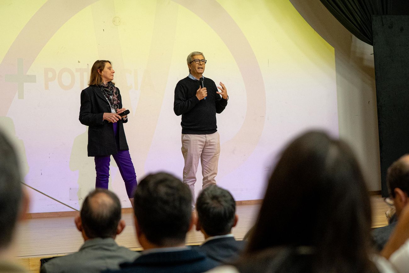 El rector Boretto y la vice Marchisio, en el lanzamiento de la campaña de Somos la UNC.