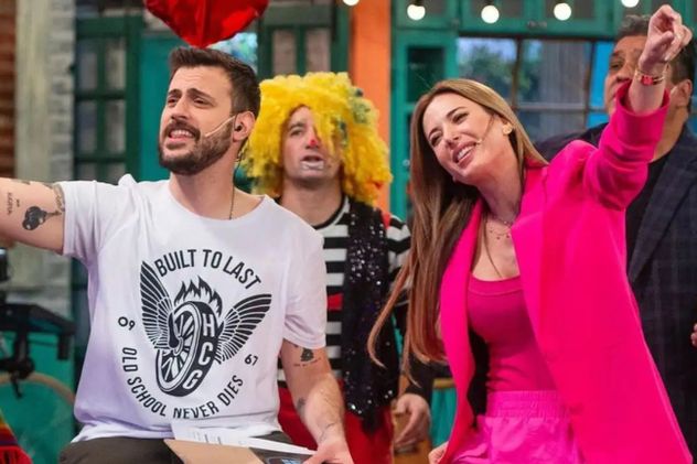 Diego Leuco con Jésica Cirio cuando conducían juntos "La peña de morfi". 