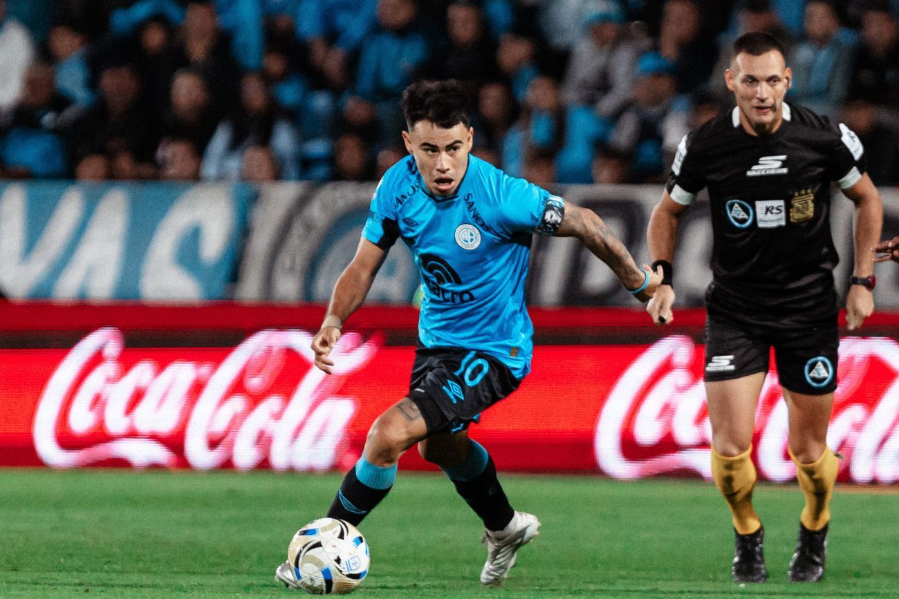 Lucas Zelarayán, capitán de Belgrano en el partido ante Aldosivi.