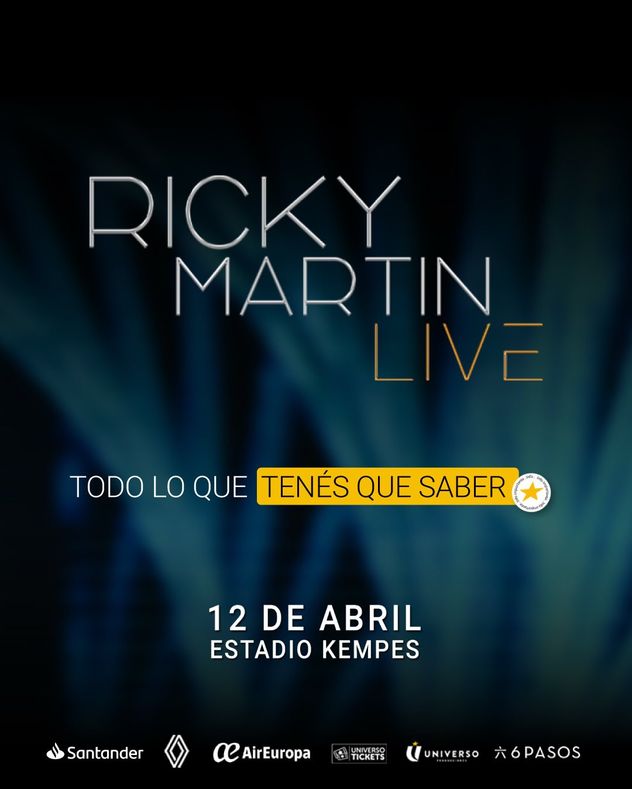 Toda la información relacionada al show de Ricky Martin en el estadio Mario Alberto Kempes. (Universo Jiménez)