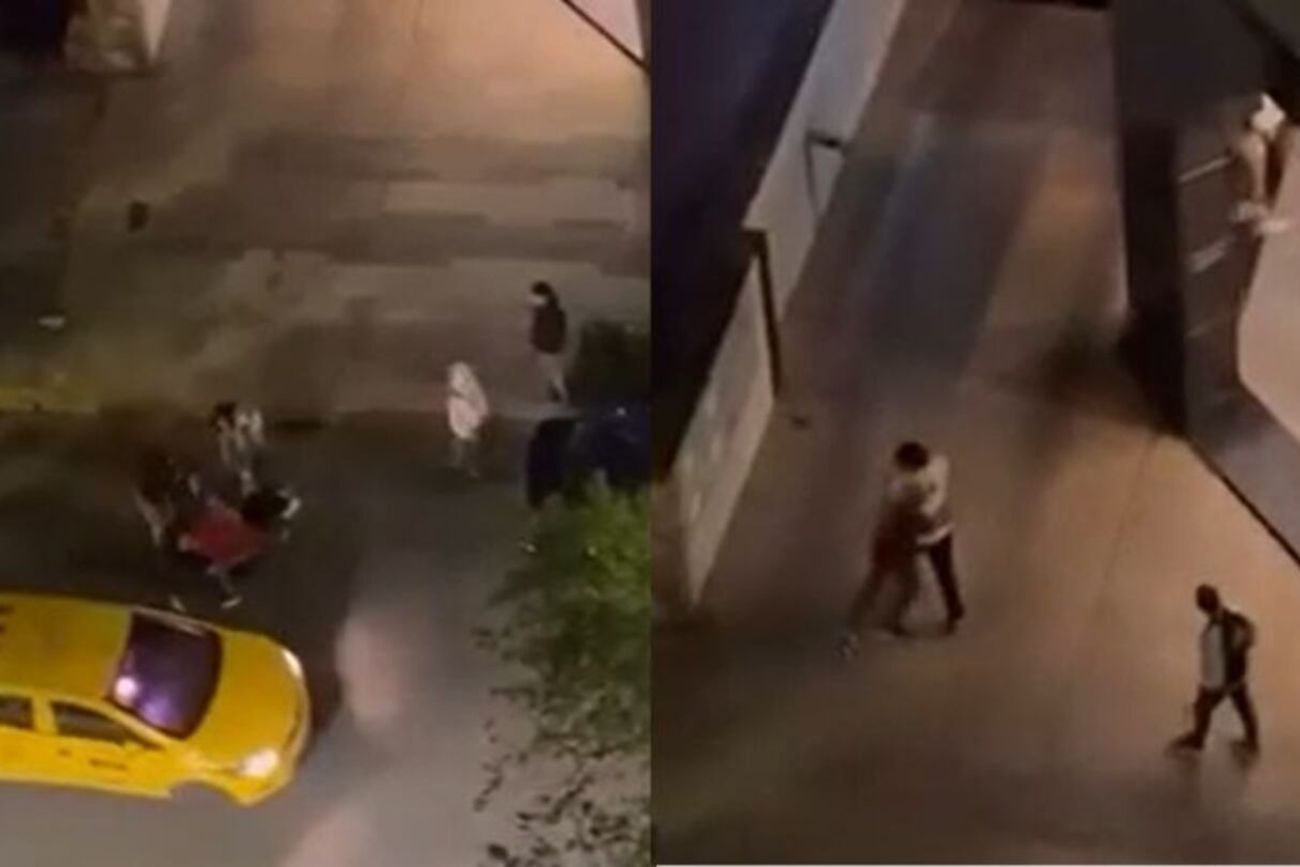 Córdoba: grabaron una pelea callejera con más de 20 personas a la salida de un boliche. 