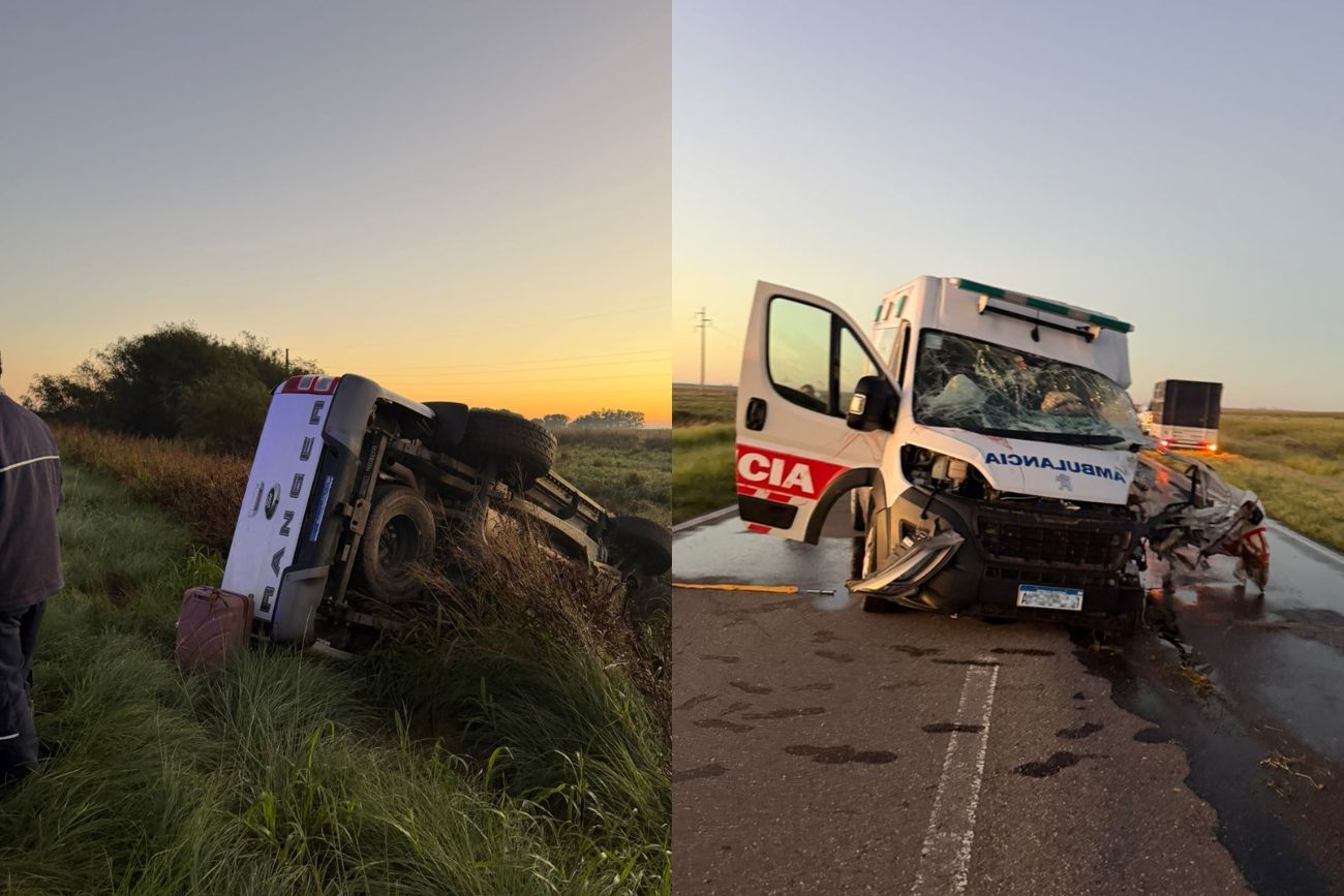 Córdoba: murió el conductor de una camioneta tras chocar de frente con una ambulancia en la ruta