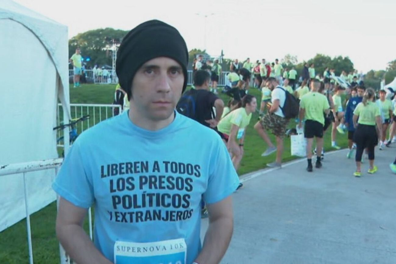 Venezuela. "Liberen a todos los presos políticos extranjeros": el pedido de Nahuel Gallo en una carrera en Vicente López.