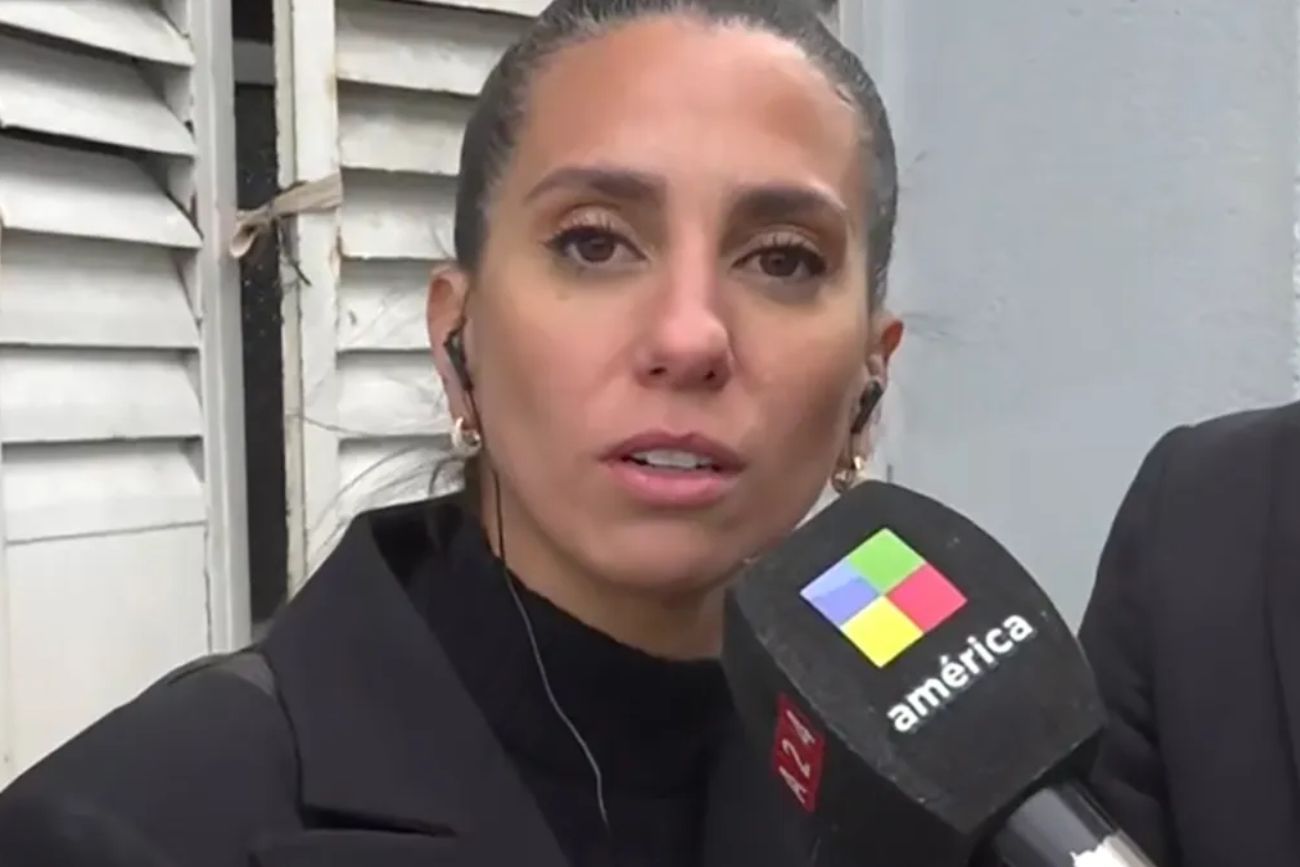 Cinthia Fernández frente a las cámaras de AméricaTV. 