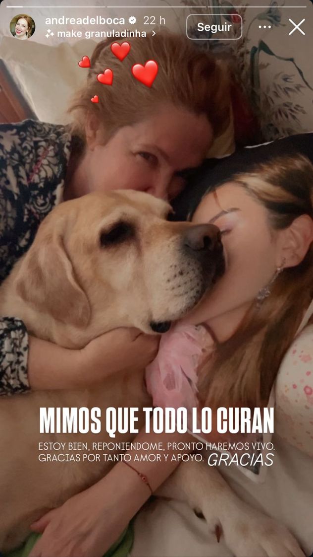 Andrea del Boca en Instagram.