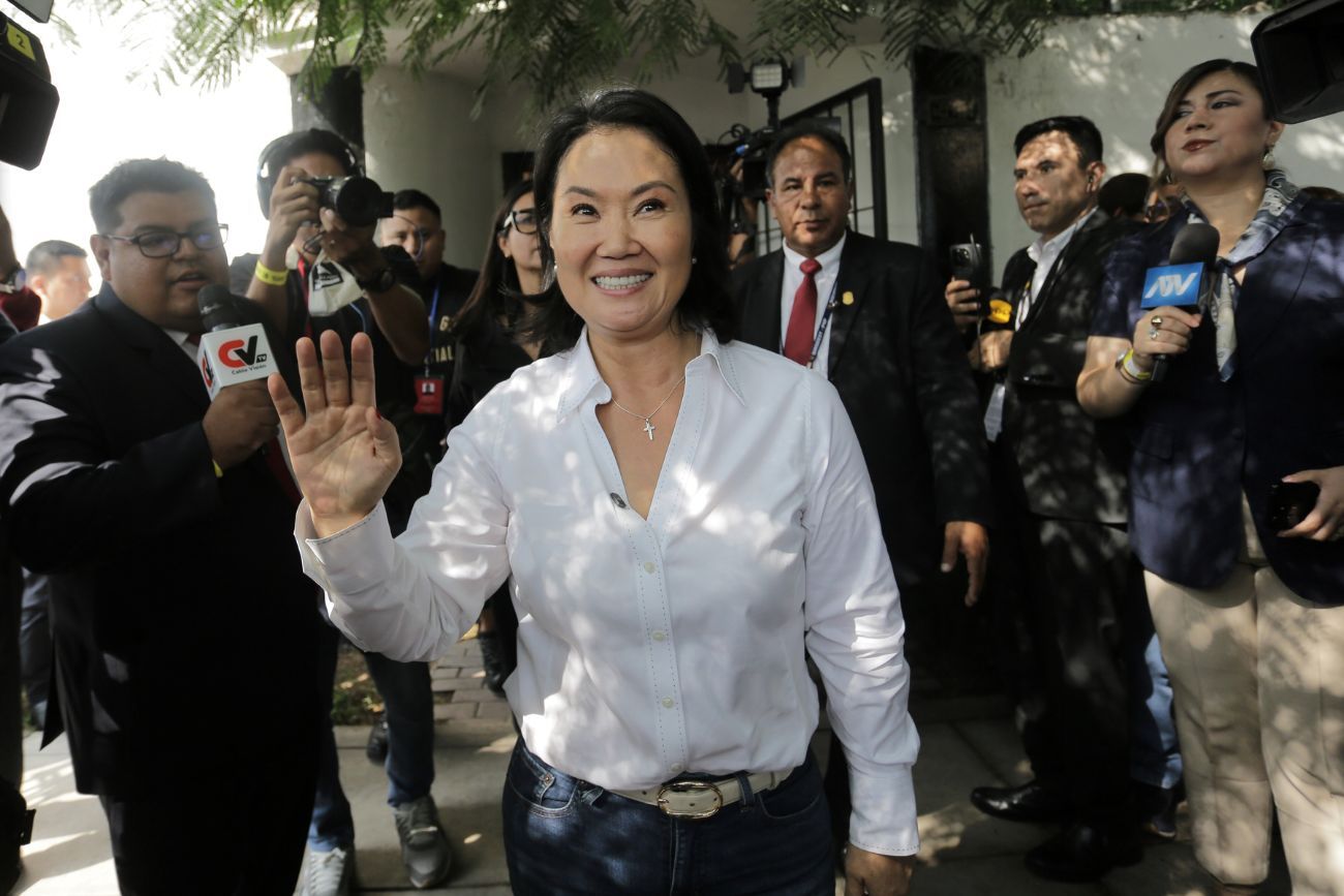 Keiko Fujimori, candidata presidencial, tras un desayuno con sus simpatizantes el día de las elecciones generales en Lima, Perú, el domingo 12 de abril de 2026.
