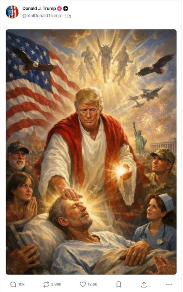 Trump como Jesús. 