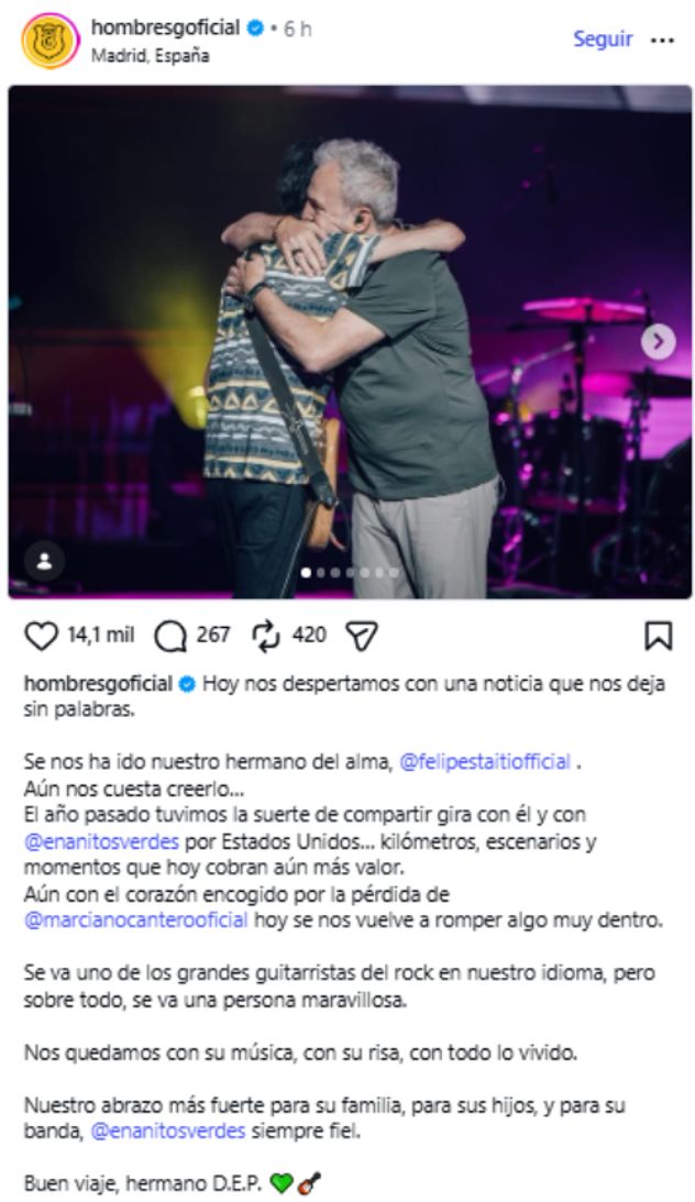 Los músicos despiden a Felipe Staiti.