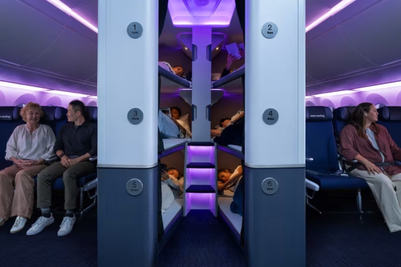 Air New Zealand anunció un servicio de cuchetas en sus aviones más modernos para vuelos extra largos. (Air New Zealand)