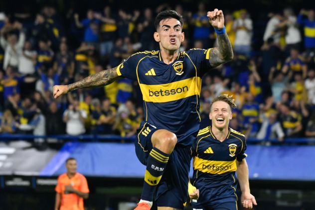 Lautaro Di Lollo marcó el 1-0 de Boca ante Barcelona de Ecuador en la Copa Libertadores en La Bombinera.