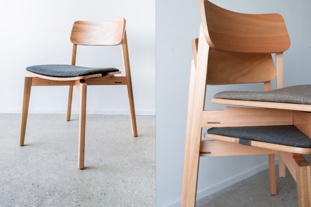 Silla Terra tiene un diseño desmontable en madera certificada que integra identidad misionera, eficiencia logística y producción sostenible.