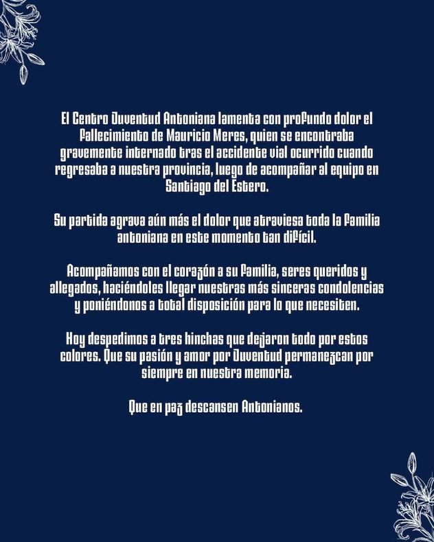 Santiago del Estero: murieron tres hinchas de Juventud Antoniana de Salta cuando volvían de ver un partido