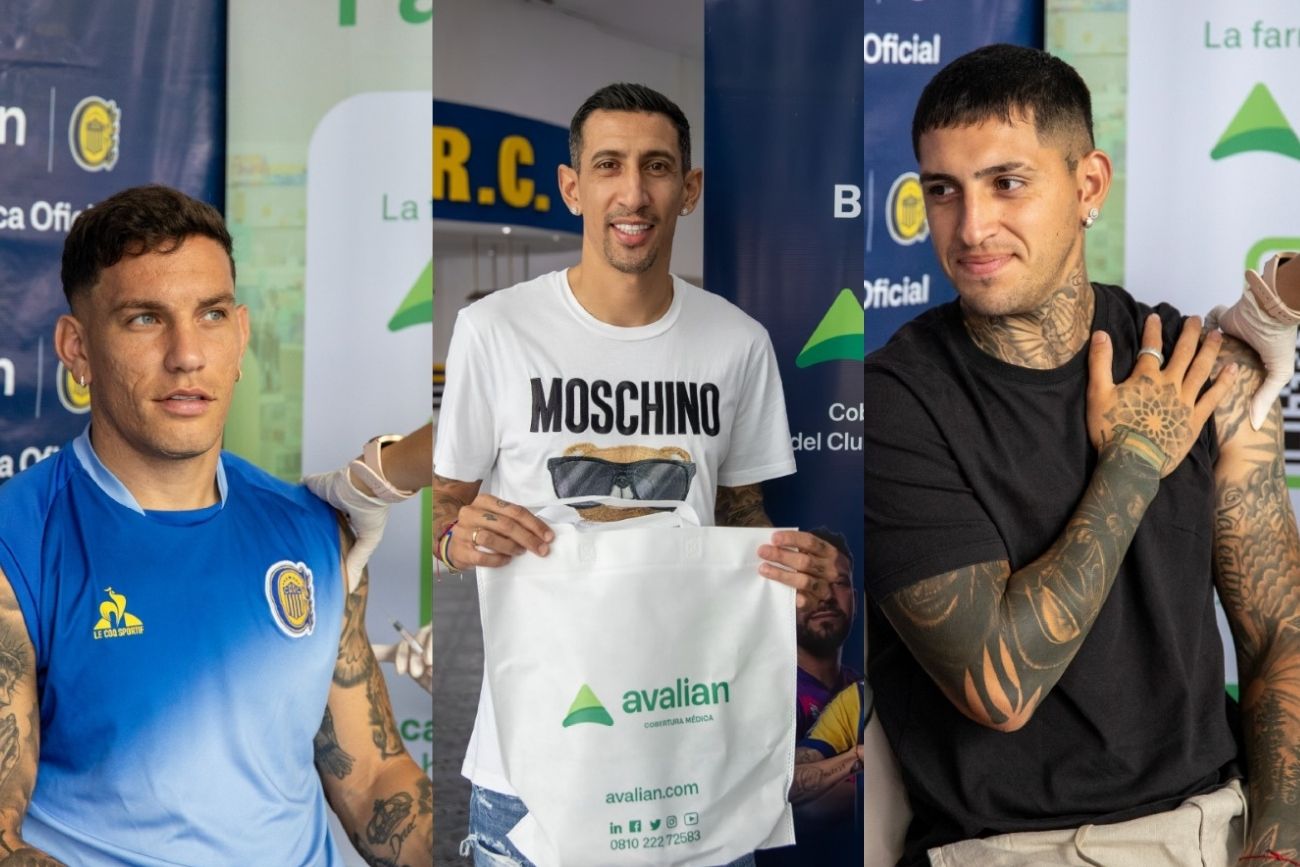 Jugadores de Rosario Central se sumaron a la campaña de vacunación antigripal de Avalian.