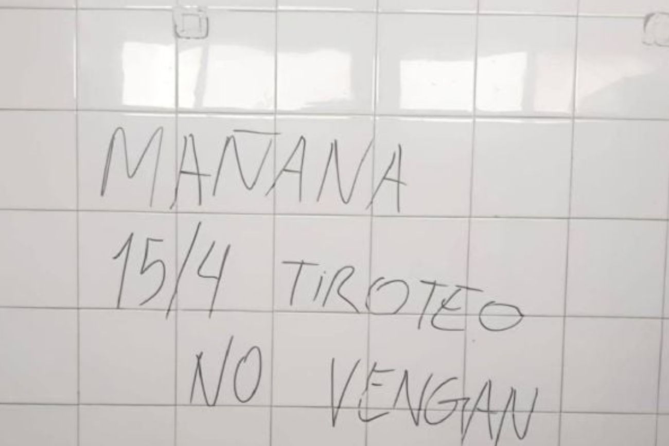 El mensaje que encendió las alarmas en una escuela de La Falda. 