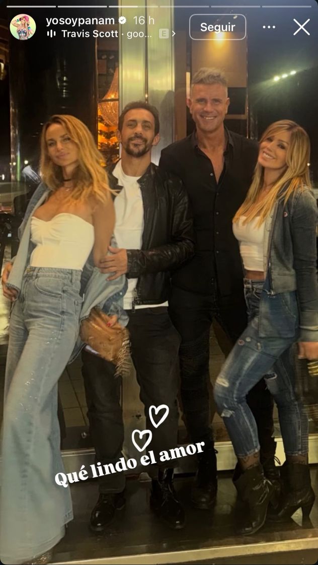 La foto que publicó Panam junto a su marido, Sabrina Rojas y José Chatruc.
