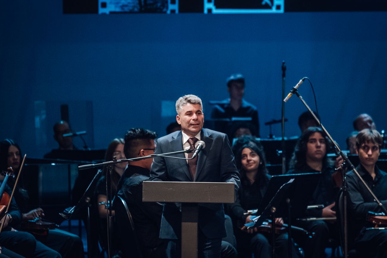 Adrián Ganzburg, presidente de Daia Córdoba, en el acto del 13 de abril.