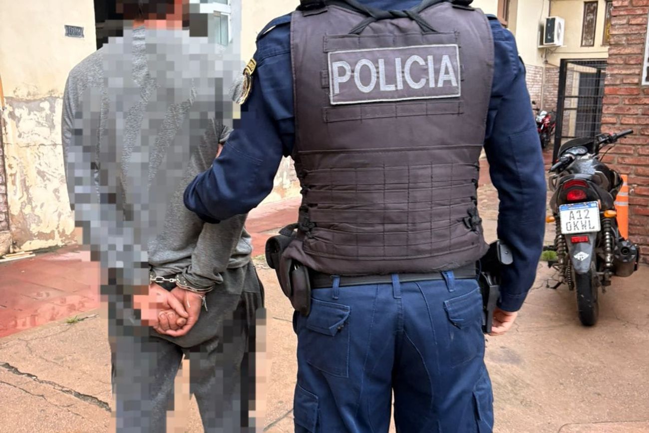 El detenido, en sede policial 
