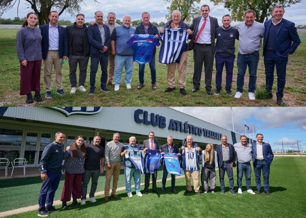 La LCF y Talleres, juntos. En un gesto de distensión y trabajo conjunto, las máximas autoridades de ambas entidades recorrieron los predios deportivos de cada institución,