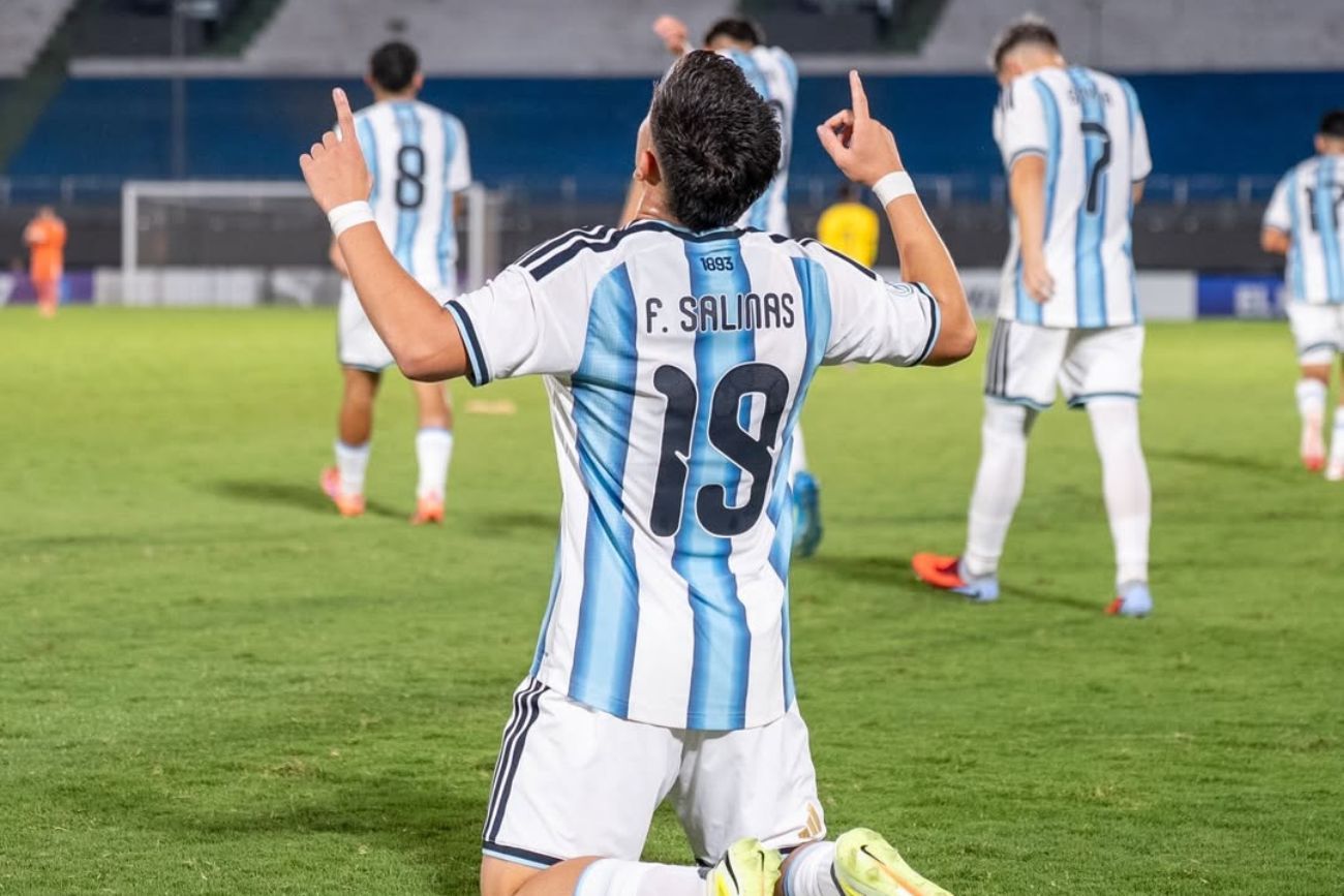 Selección argentina sub 17, en el partido ante Ecuador.